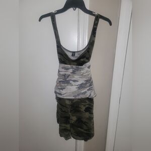 Camo Print 2 In 1 Dress.